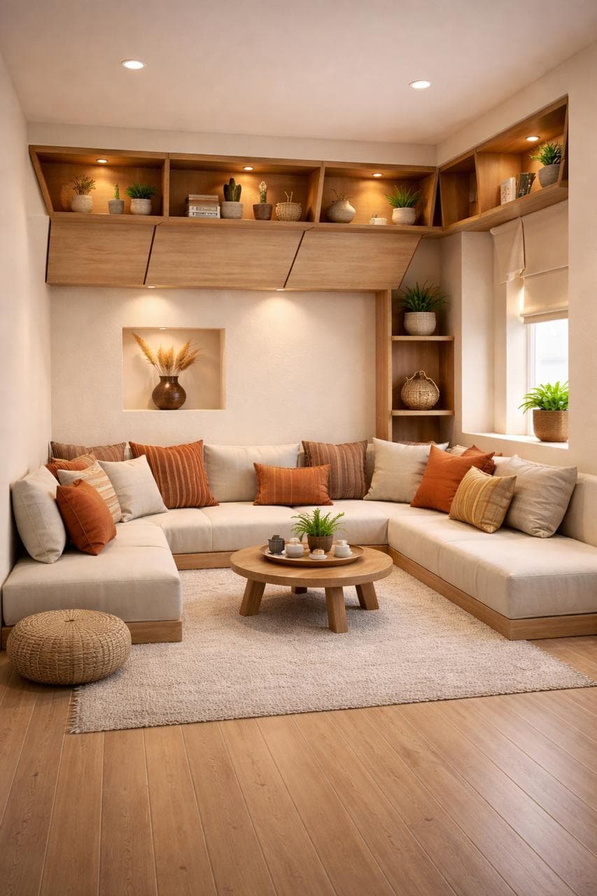 Cozy Japandi Lounge Corner